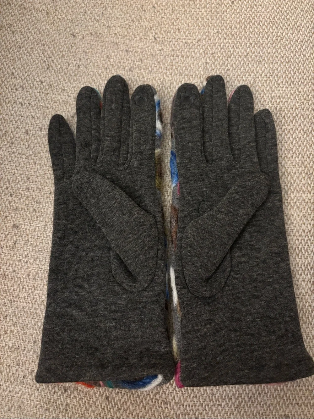 Multicolor Swirl Cotton Poly Blend Women's Gloves Medium